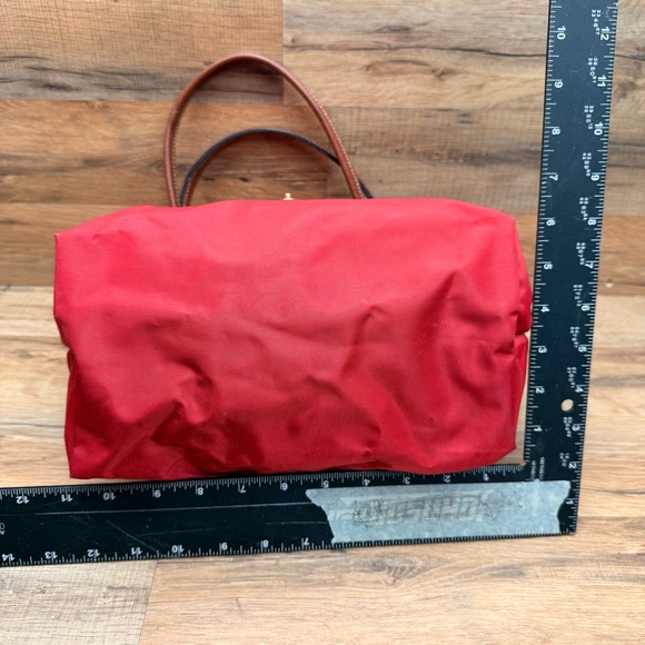 LONGCHAMP Tote Bag LE PLIAGE Nylon/Leather Foldable Red Red Tote Bag - Picture 5 of 8